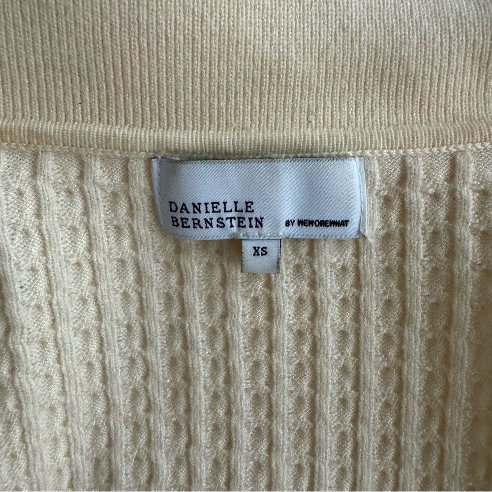 Daniel Bernstein Ivory Cable Knit Collared Croppe… - image 3